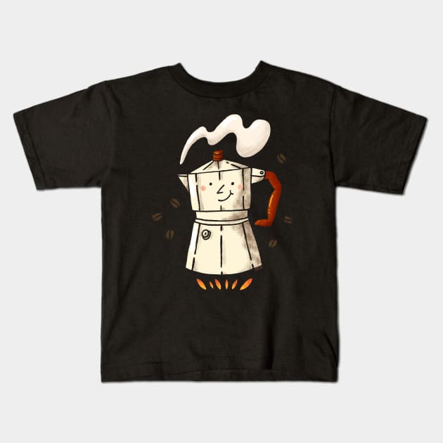 Stovetop Moka Pot Kids T-Shirt by Tania Tania